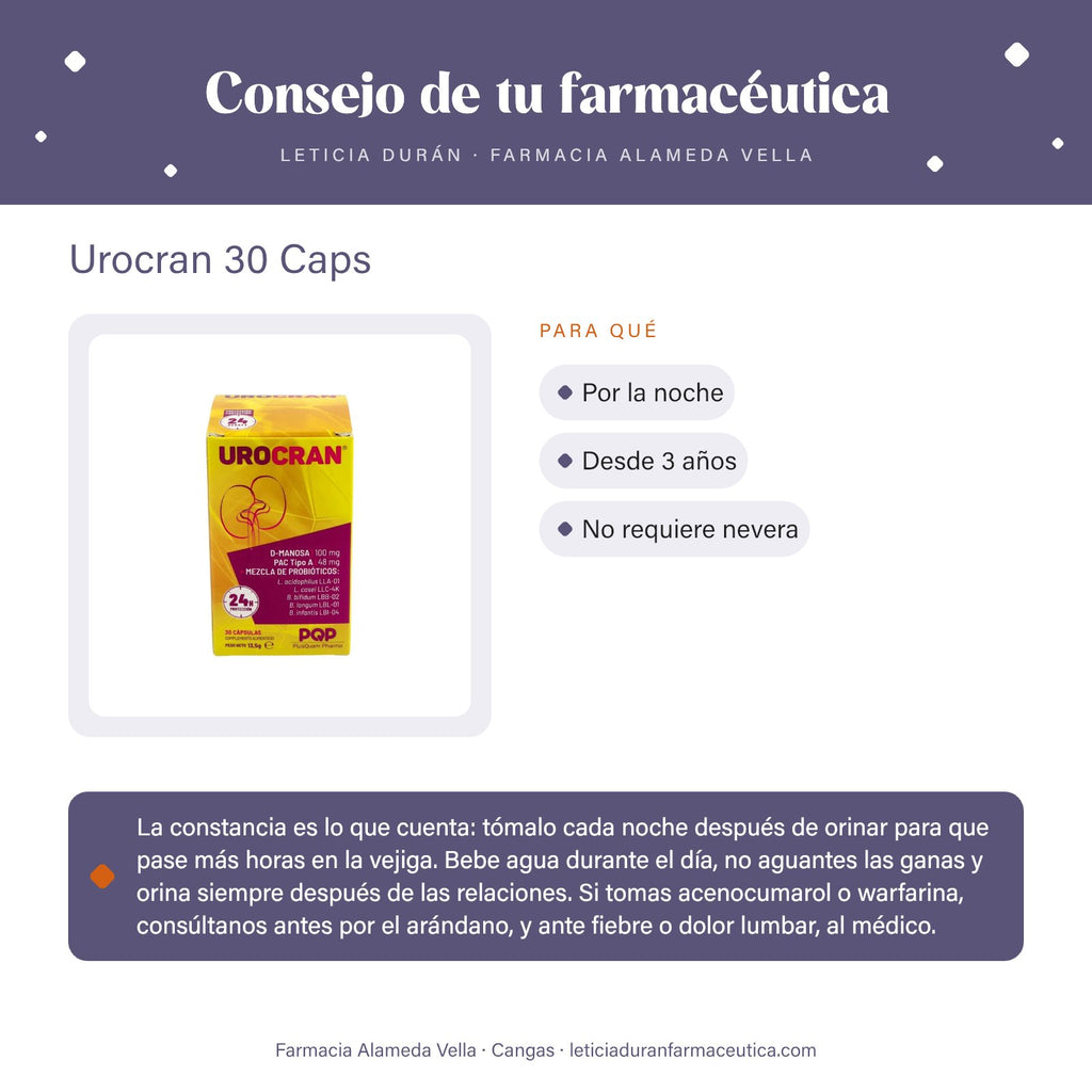 Urocran 30 Caps – consejo de tu farmacéutica
