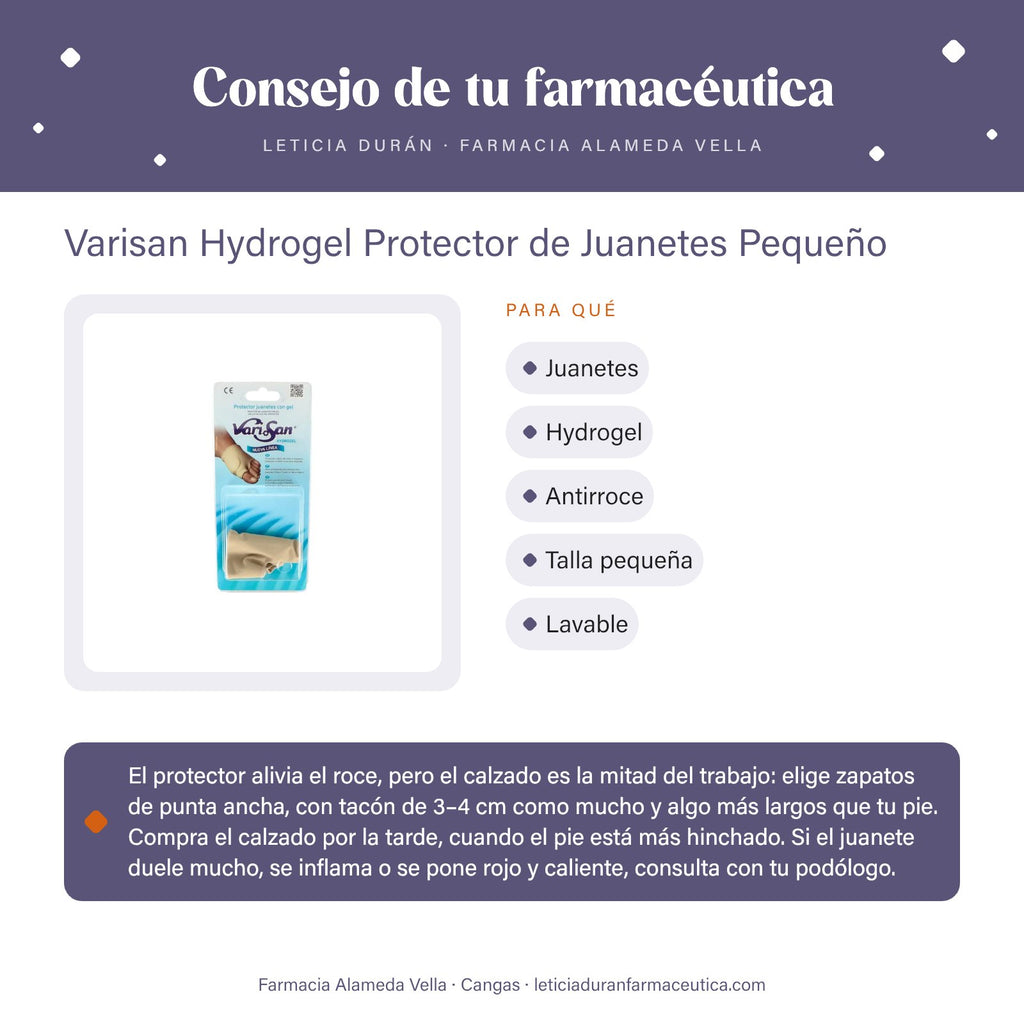 Varisan Hydrogel Protector de Juanetes Pequeño – consejo de tu farmacéutica