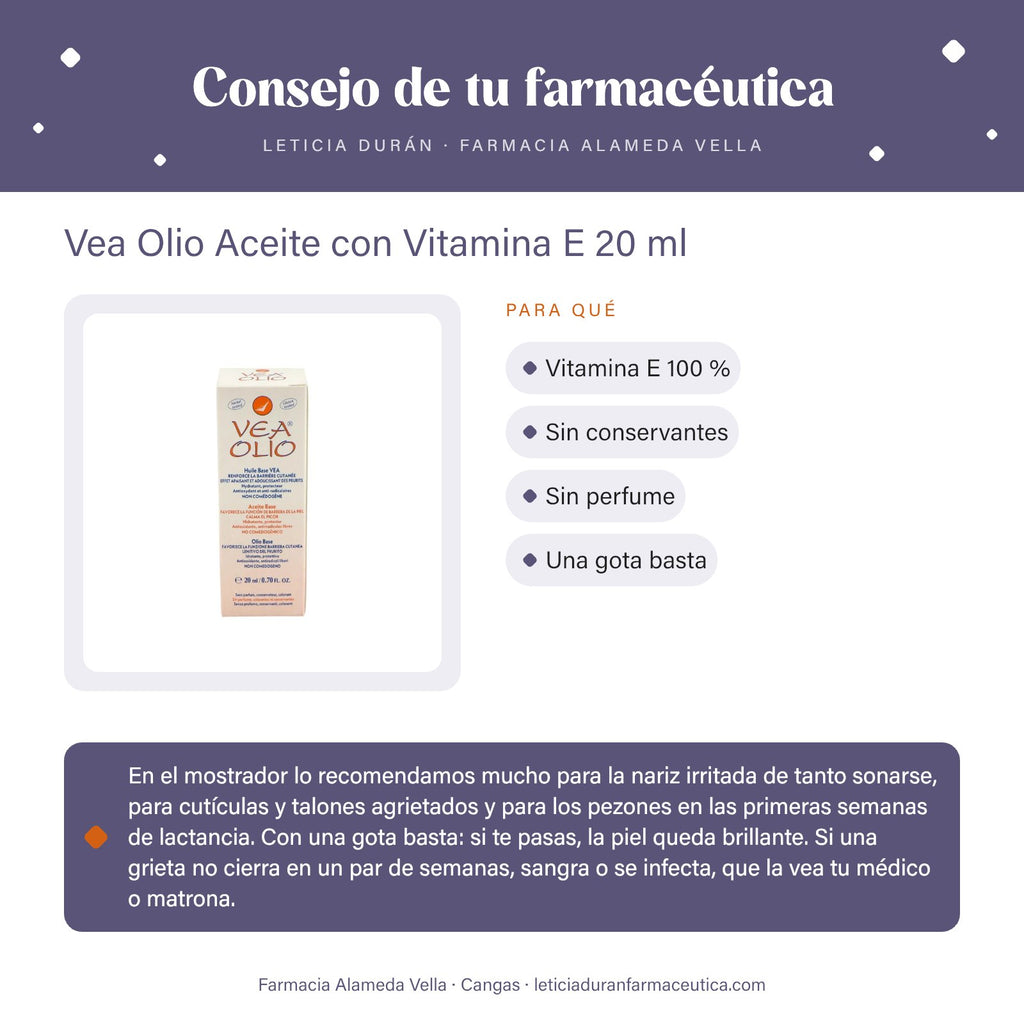 Vea Olio Aceite con Vitamina E 20 ml – consejo de tu farmacéutica