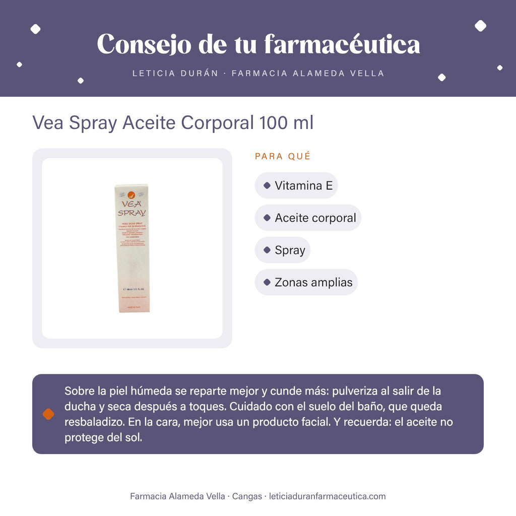 Vea Spray Aceite Corporal 100 ml – consejo de tu farmacéutica