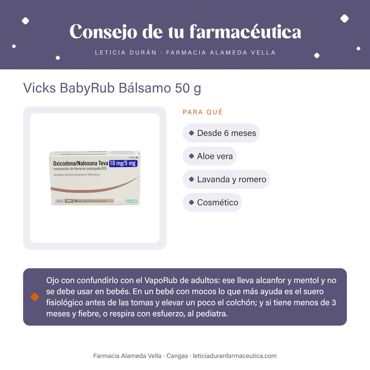 Vicks BabyRub Bálsamo 50 g – consejo de tu farmacéutica