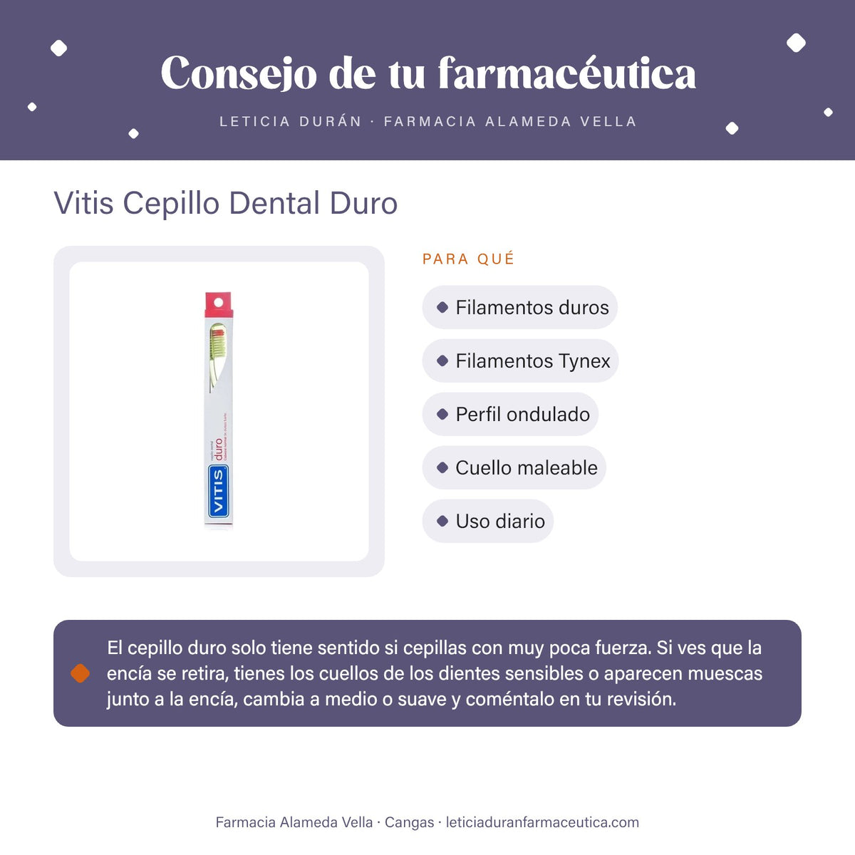 Vitis Cepillo Dental Duro – consejo de tu farmacéutica