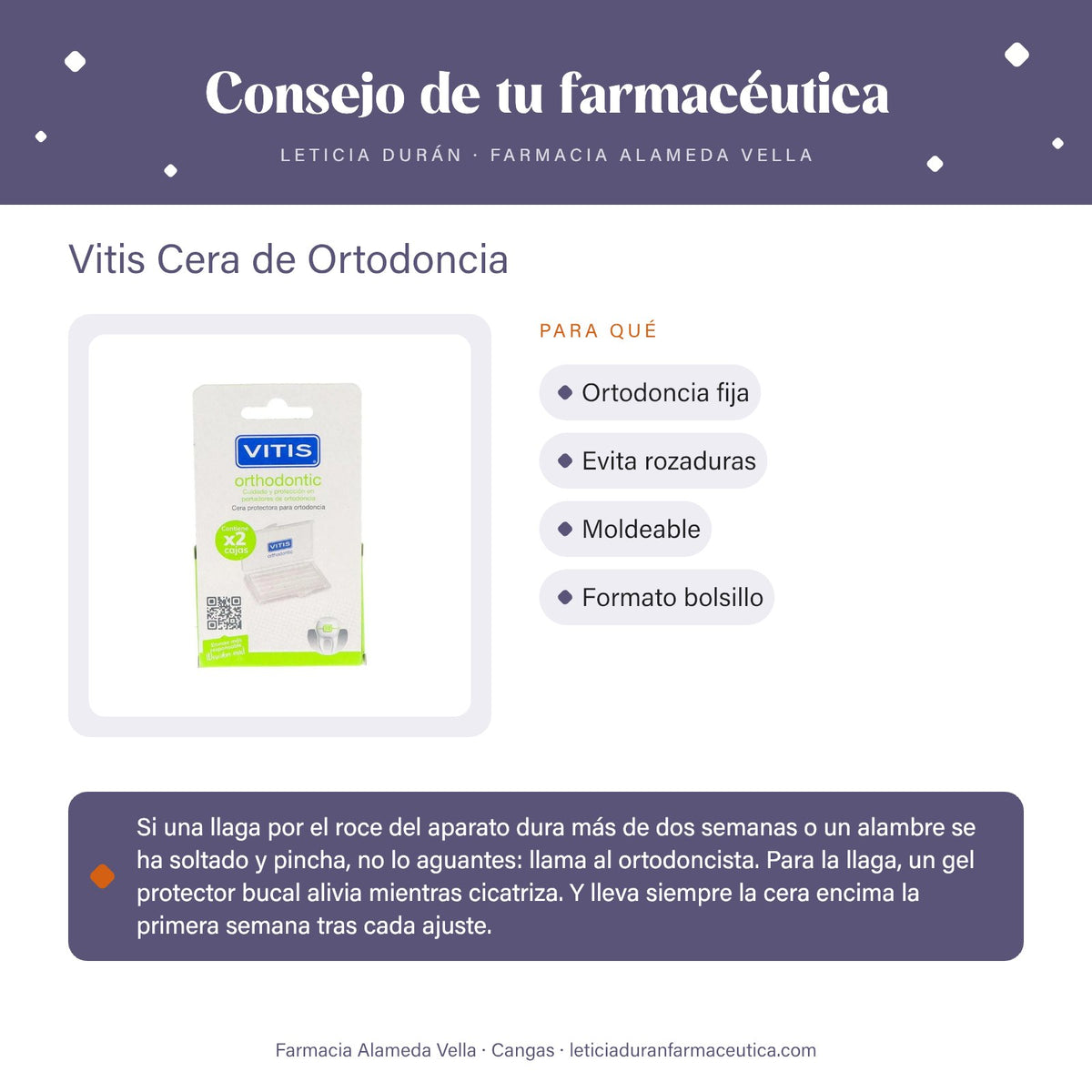 Vitis Cera de Ortodoncia – consejo de tu farmacéutica