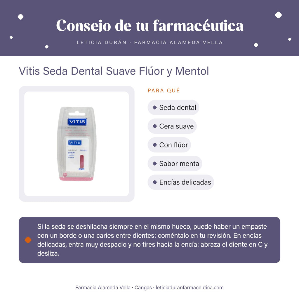 Vitis Seda Dental Suave Flúor y Mentol – consejo de tu farmacéutica