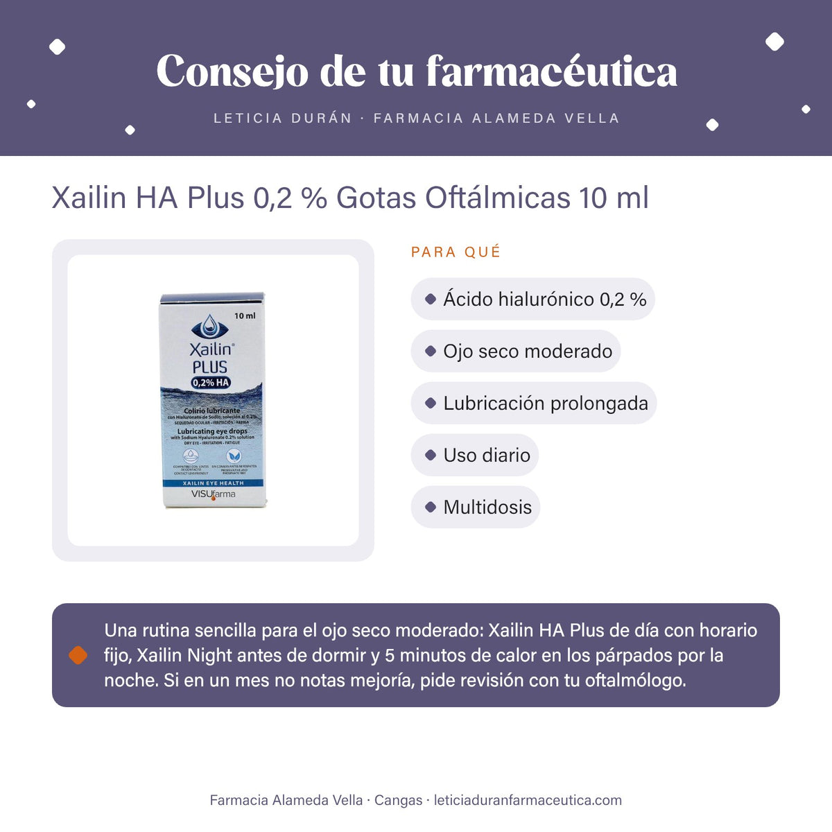 Xailin HA Plus 0,2 % Gotas Oftálmicas 10 ml – consejo de tu farmacéutica